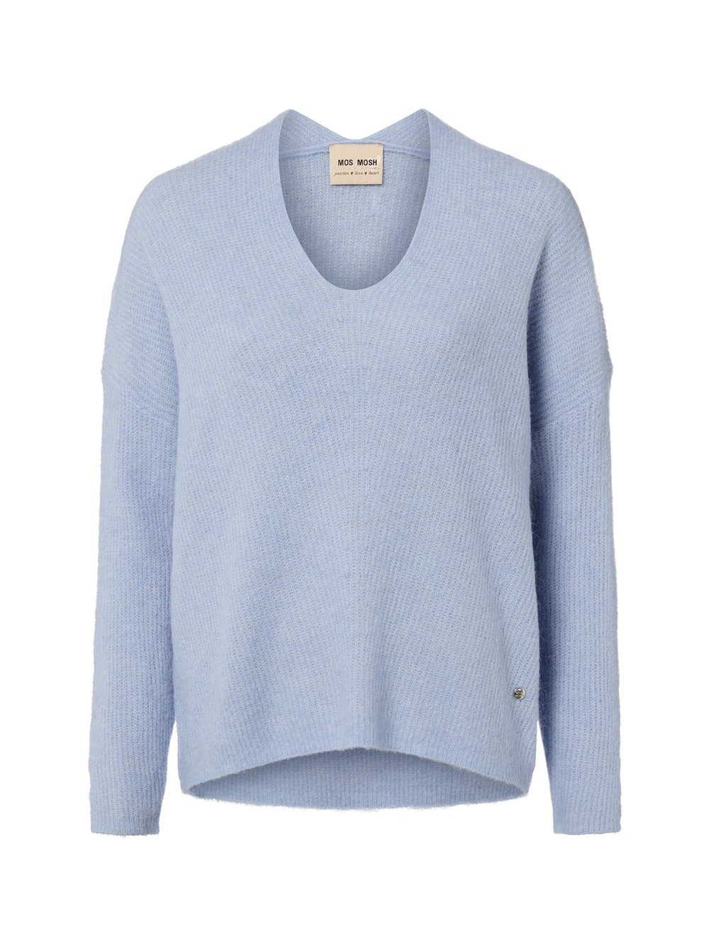MOS MOSH Pullover mit Alpaka-Anteil Damen hellblau, M