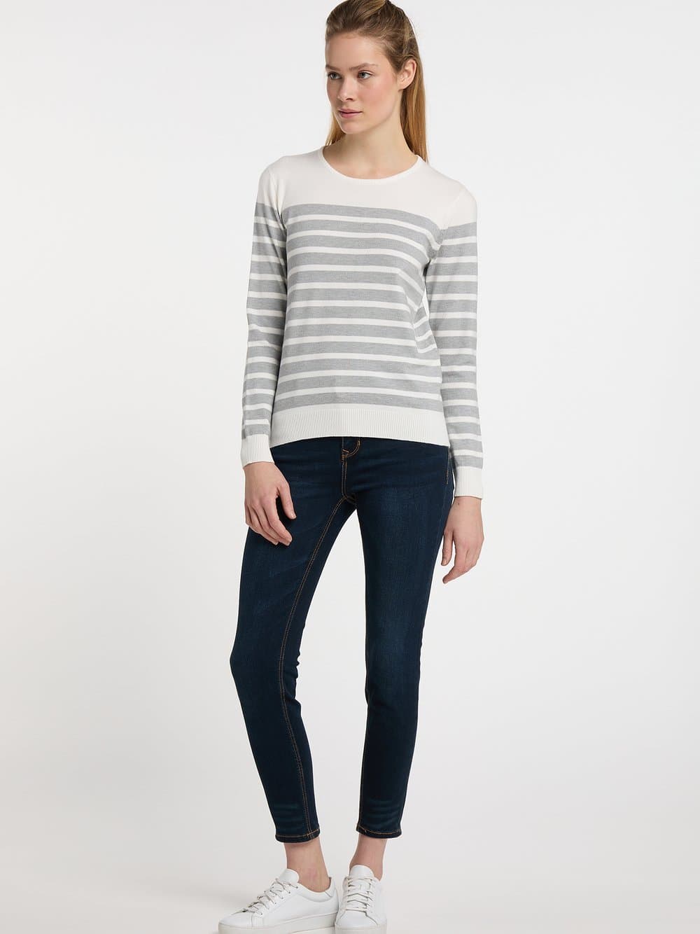 Dreimaster Strickpullover Damen grau, M/L