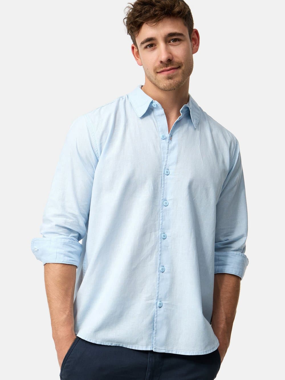 Indicode Hemd Langarm Herren Regular Fit Baumwolle hellblau, XXL
