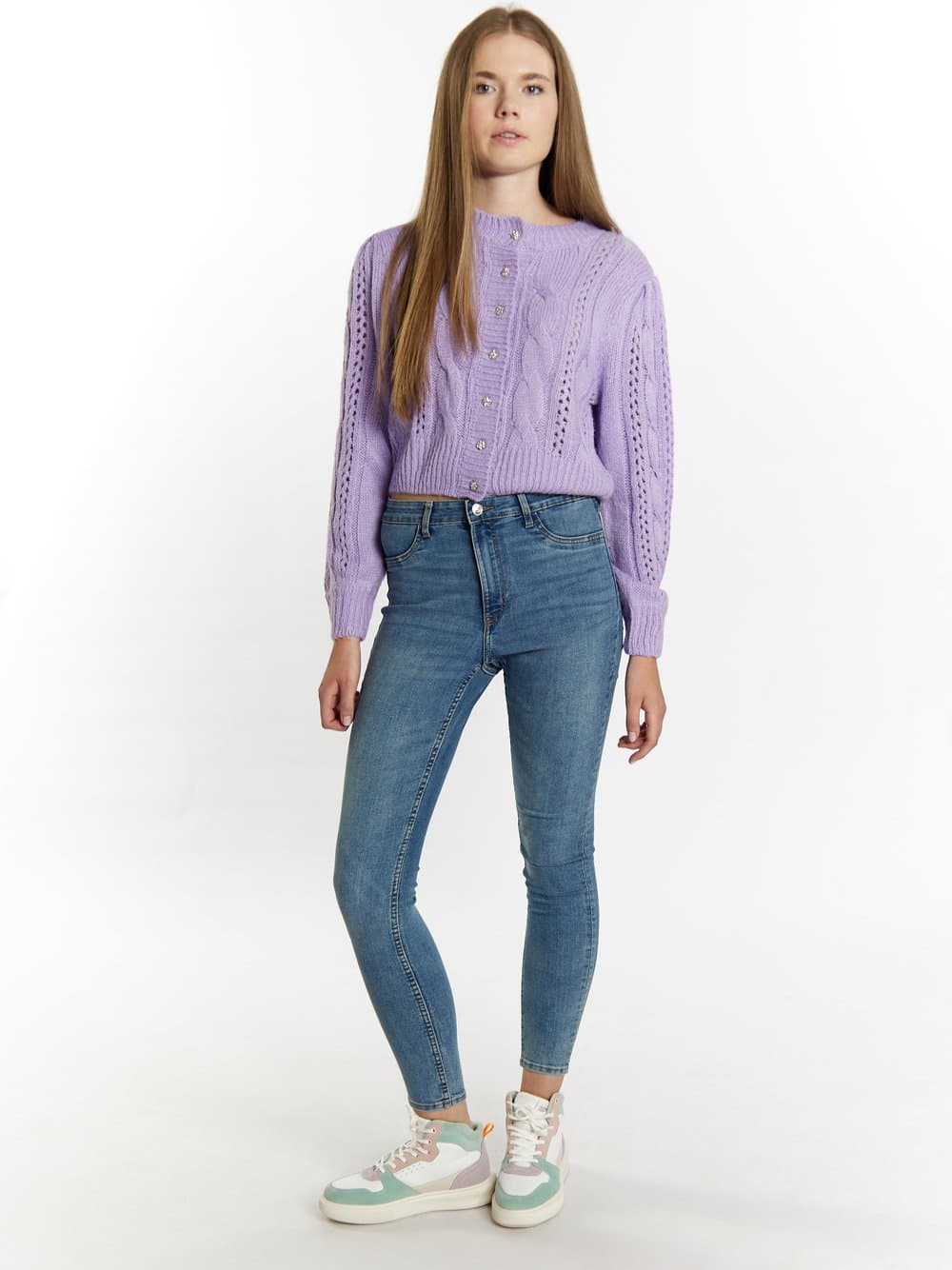 MyMo Strickcardigan Damen lila, S