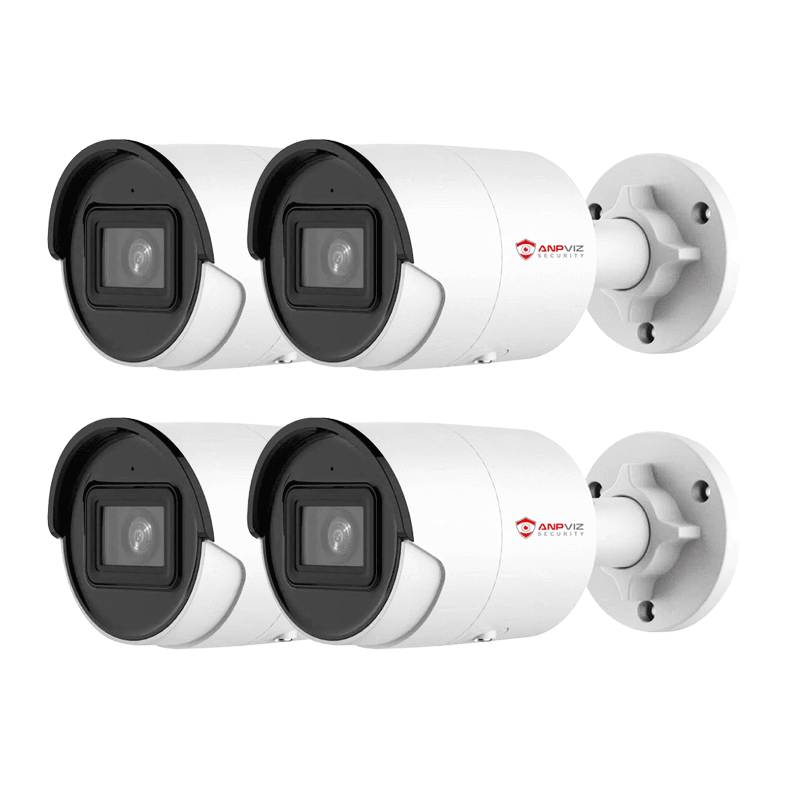 USA Only 4PCS 4K 8MP Bullet Camera Security Support Human Vehicle Detection Built in Mic H.265+ IP67 IP Camera IR Light
