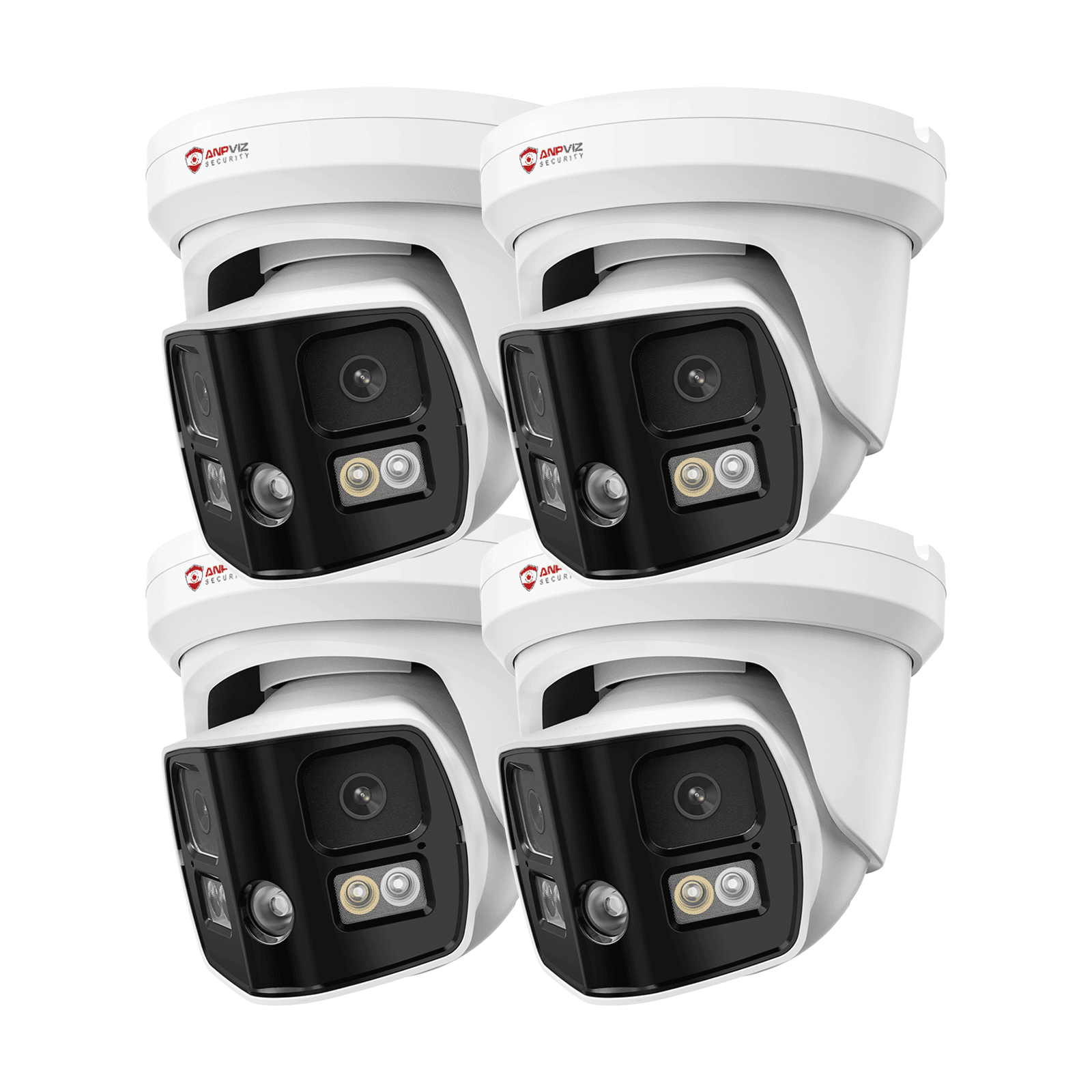 USA Only Anpviz 4PCS 4K Dual Lens PoE IP Security Camera Outdoor 180�� Panoramic Wide Angle, 8MP Turret Camera with Smart Dual Light,