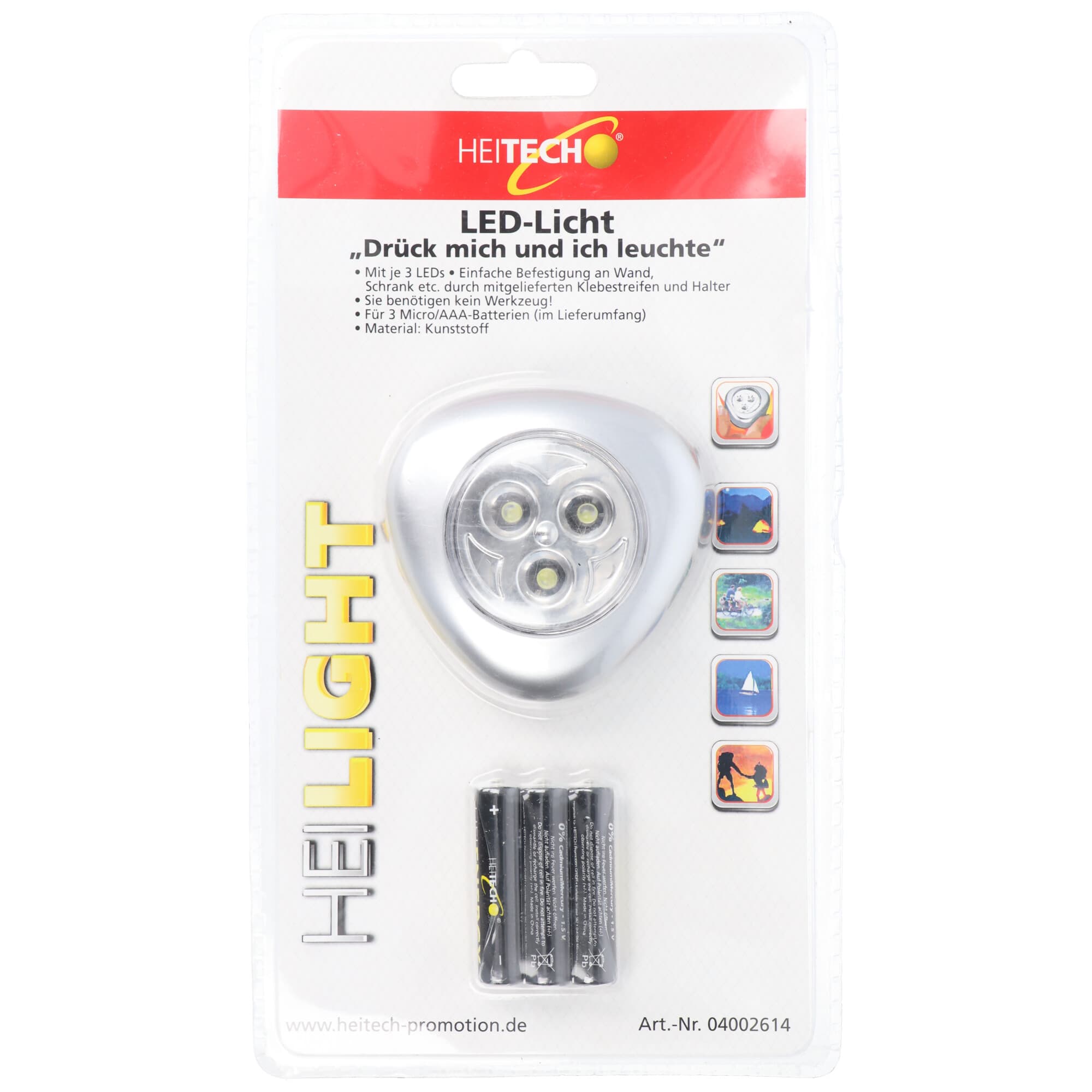 LED-Licht mit je 3 LEDs, Mini-LED Leuchte, einfache Befestigung, inklusive Batterien