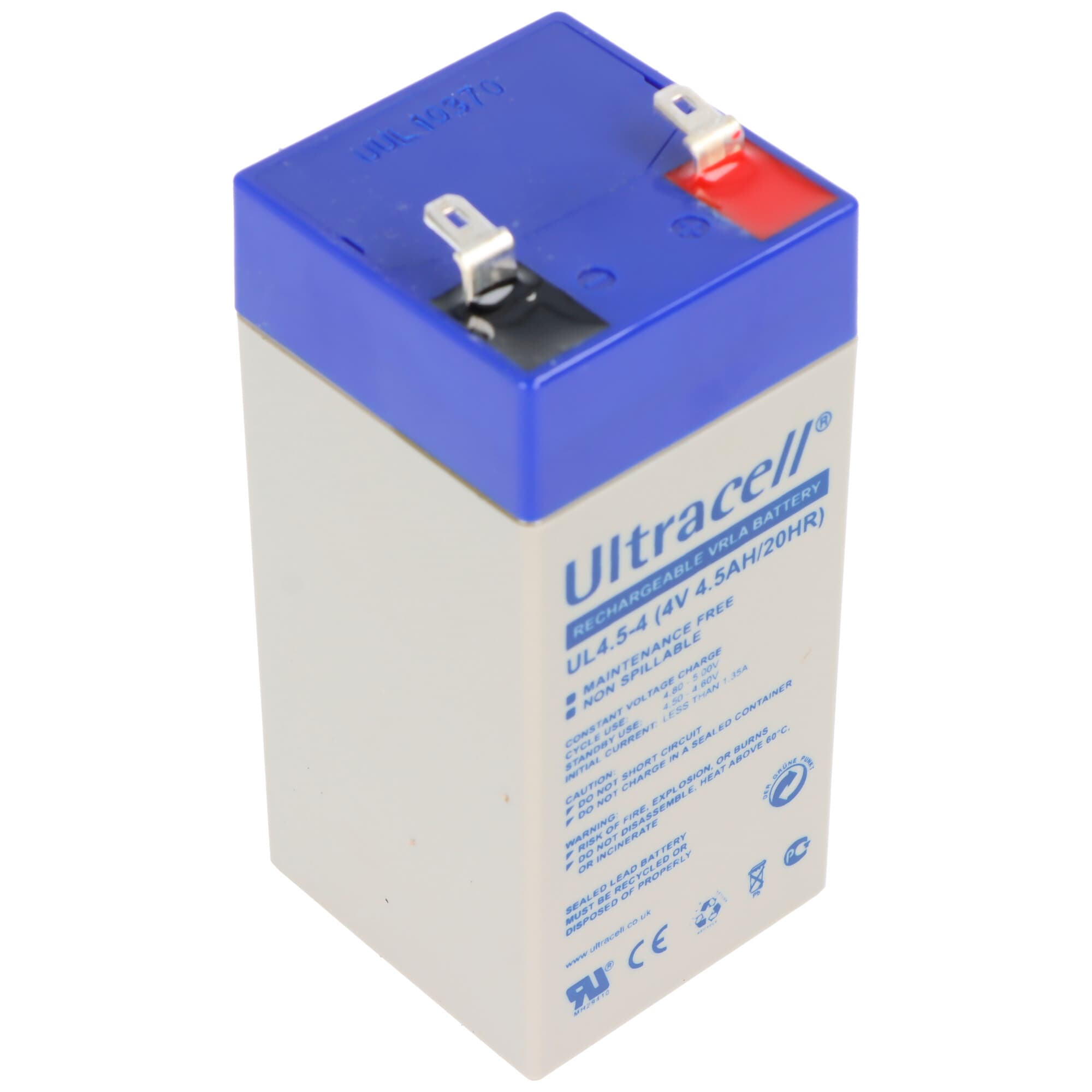 Ultracell Bleiakku 4 V, 4,5Ah (UL4.5-4) - Faston (4,8 mm) Bleiakku