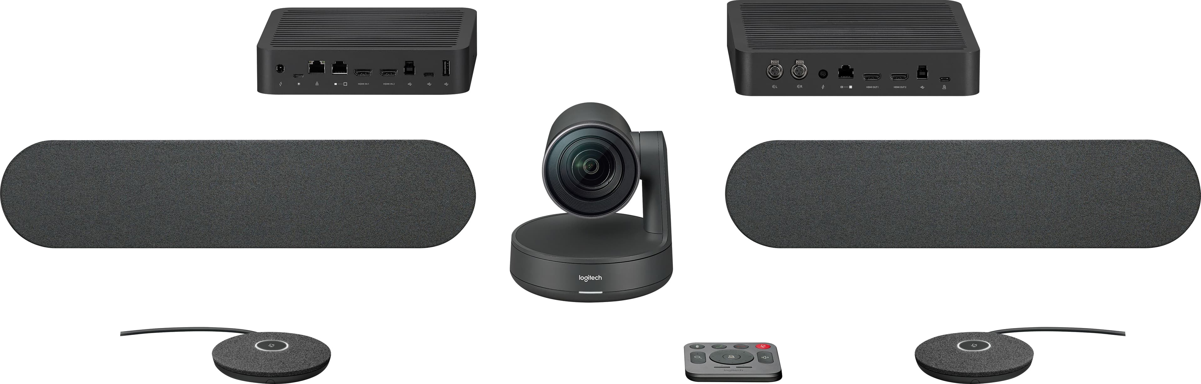 Logitech ConferenceCam RALLY Plus Kit, 4K Ultra HD, grafit 3840x2160, USB, Bluetooth, HDMI, Netzwerk, Hub, 2x Lautsprecher, 2x Mikrofon