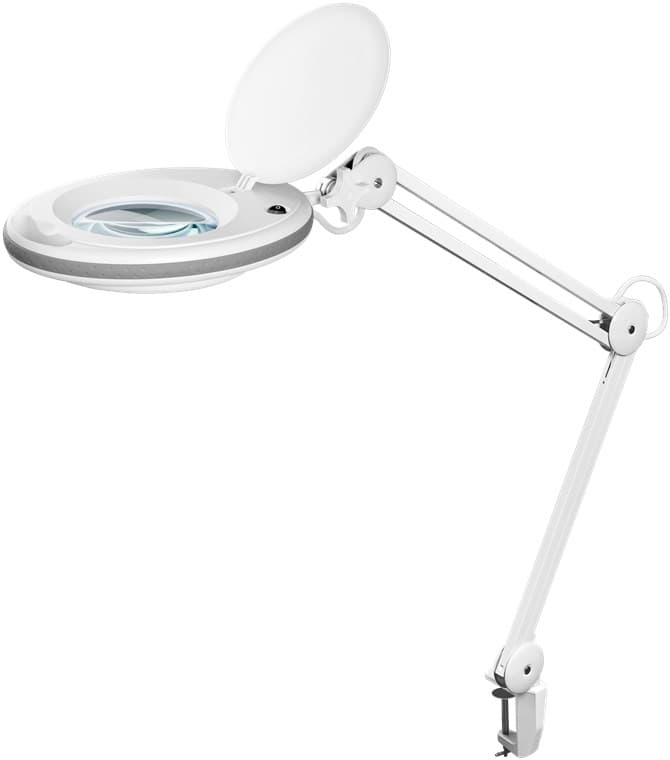 Goobay LED-Klemm-Lupenleuchte, 8 W - 650 lm, 127 mm Glaslinse, 1,75-fache Vergrößerung, 3 Dioptrien
