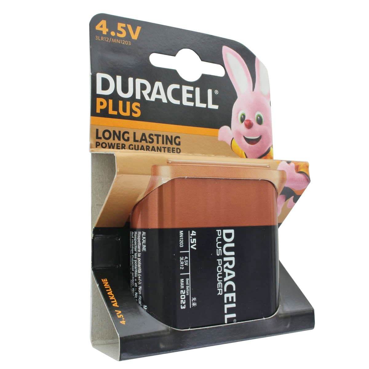 DURACELL Plus 4,5 Volt MN1203 3LR12 Flachbatterie 1er Pack, 62x22x67mm