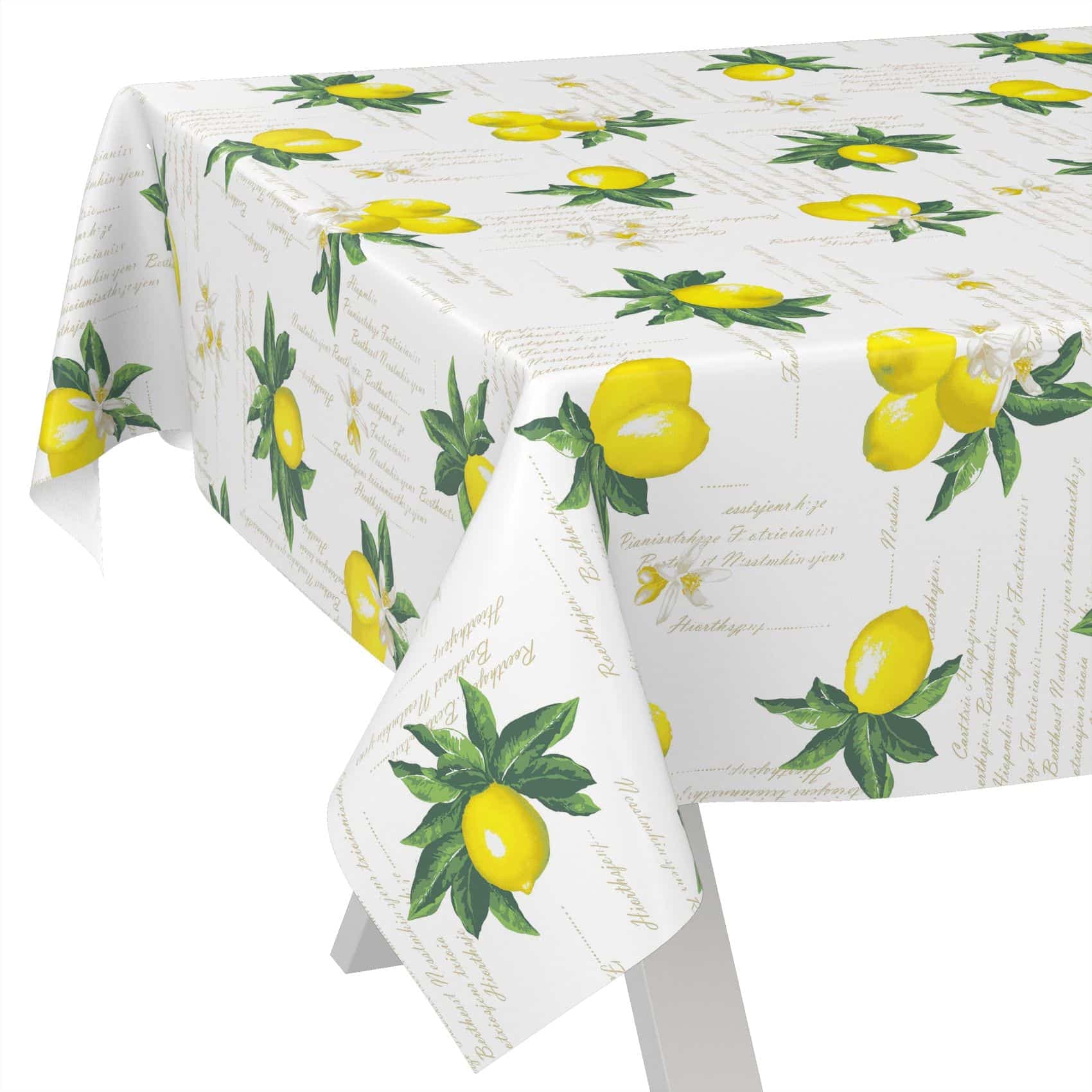 Wachstischdecke Wachstuch Tischdecke Wachstuch Meterware Tischdecke abwaschbar Gartentischdecke Zitronen 100x140cm Schnittkante