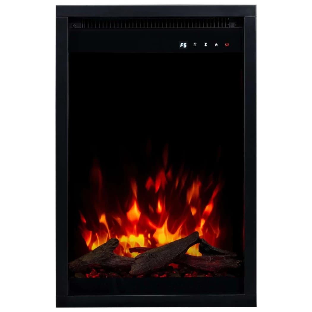 Aflamo 3D Elektrischer Kamineinsatz 40 × 60 cm (16") – Eingebaut, LED Flamme, Holzscheite & Kristalle, Smart App, 1500 W