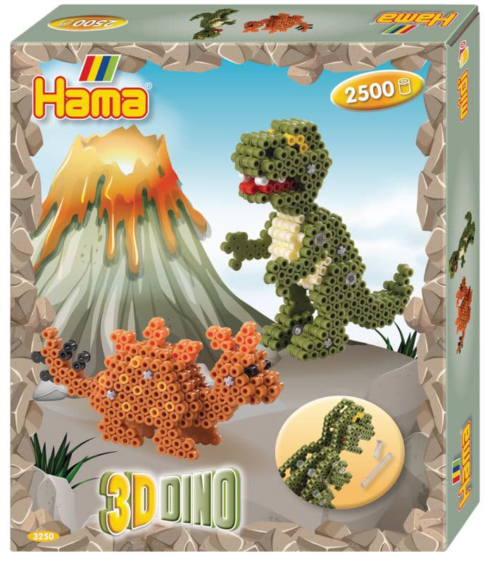 Hama Bügelperlen midi 3D , Dinos, , Geschenkpackung