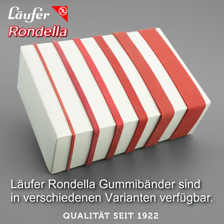 Läufer Gummibänder RONDELLA im Karton, 150 x 4 mm, 50 g