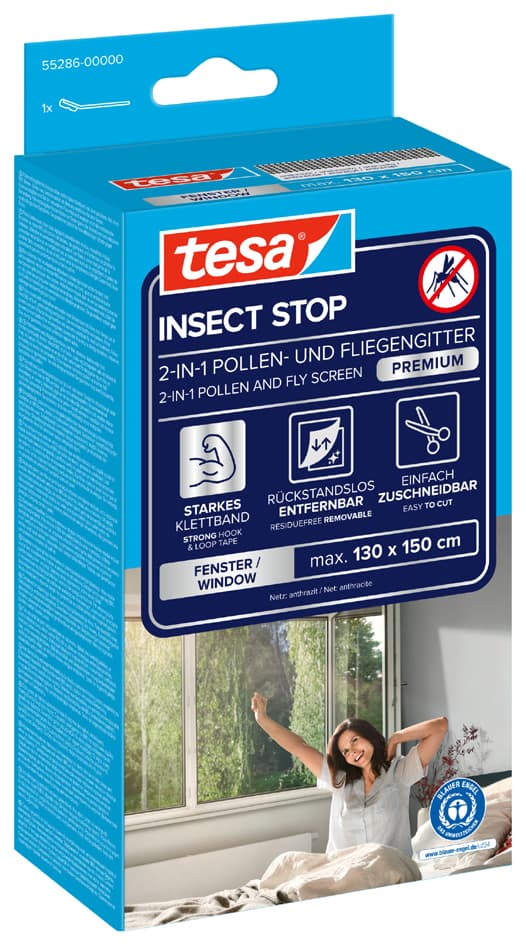 tesa Pollenschutzgitter INSECT STOP, 1,50 m x 1,30 m