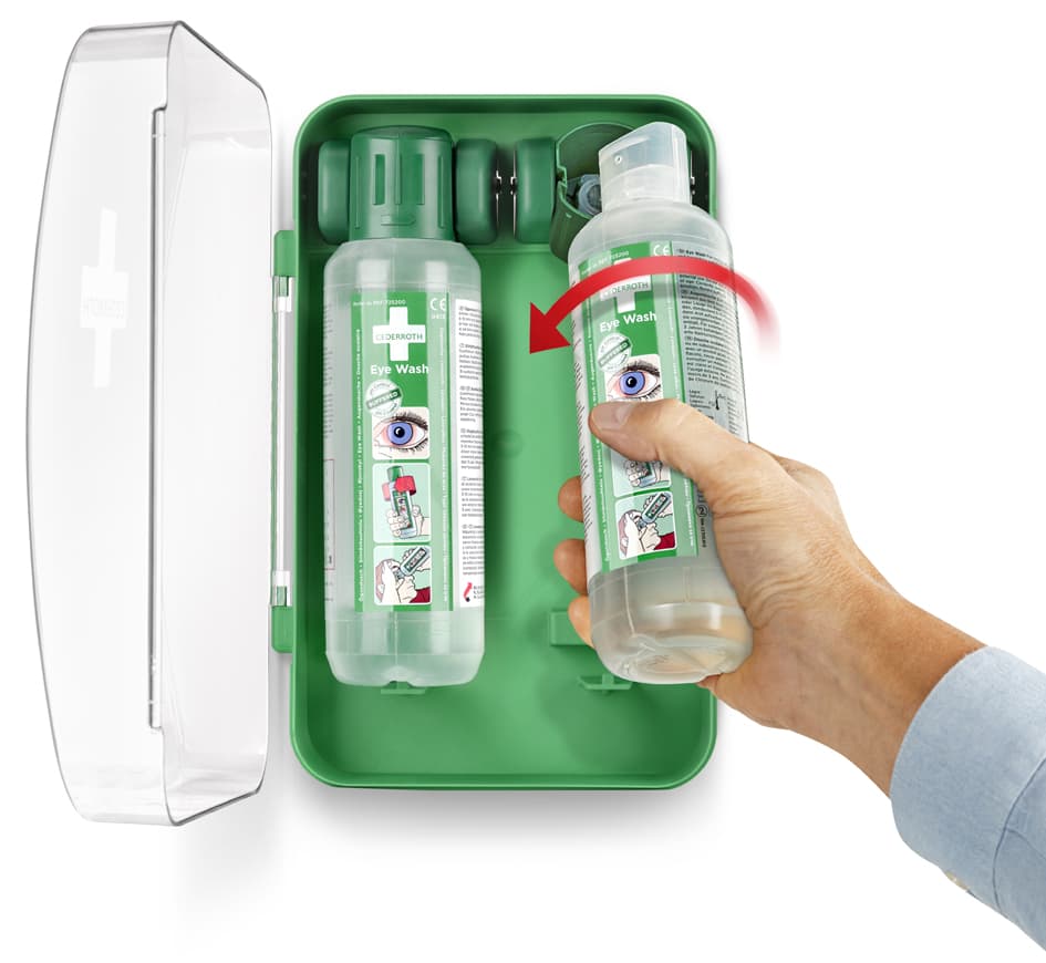 CEDERROTH Augenspül-Station, bestückt, 2 x 500 ml