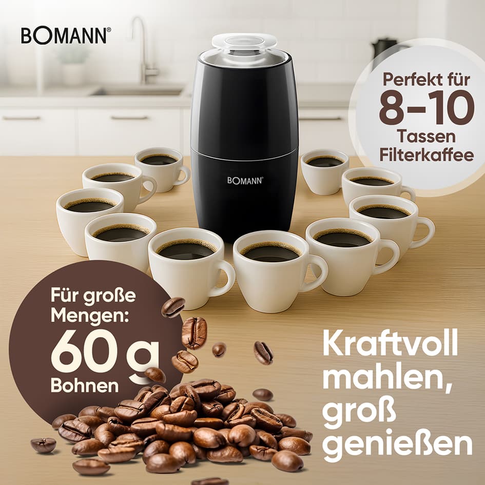 BOMANN Kaffeemühle KSW 6089 CB, 150W, Edelstahl
