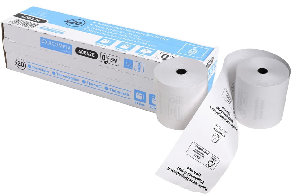 EXACOMPTA Thermorollen für Kassensysteme, 57 mm x 18 m