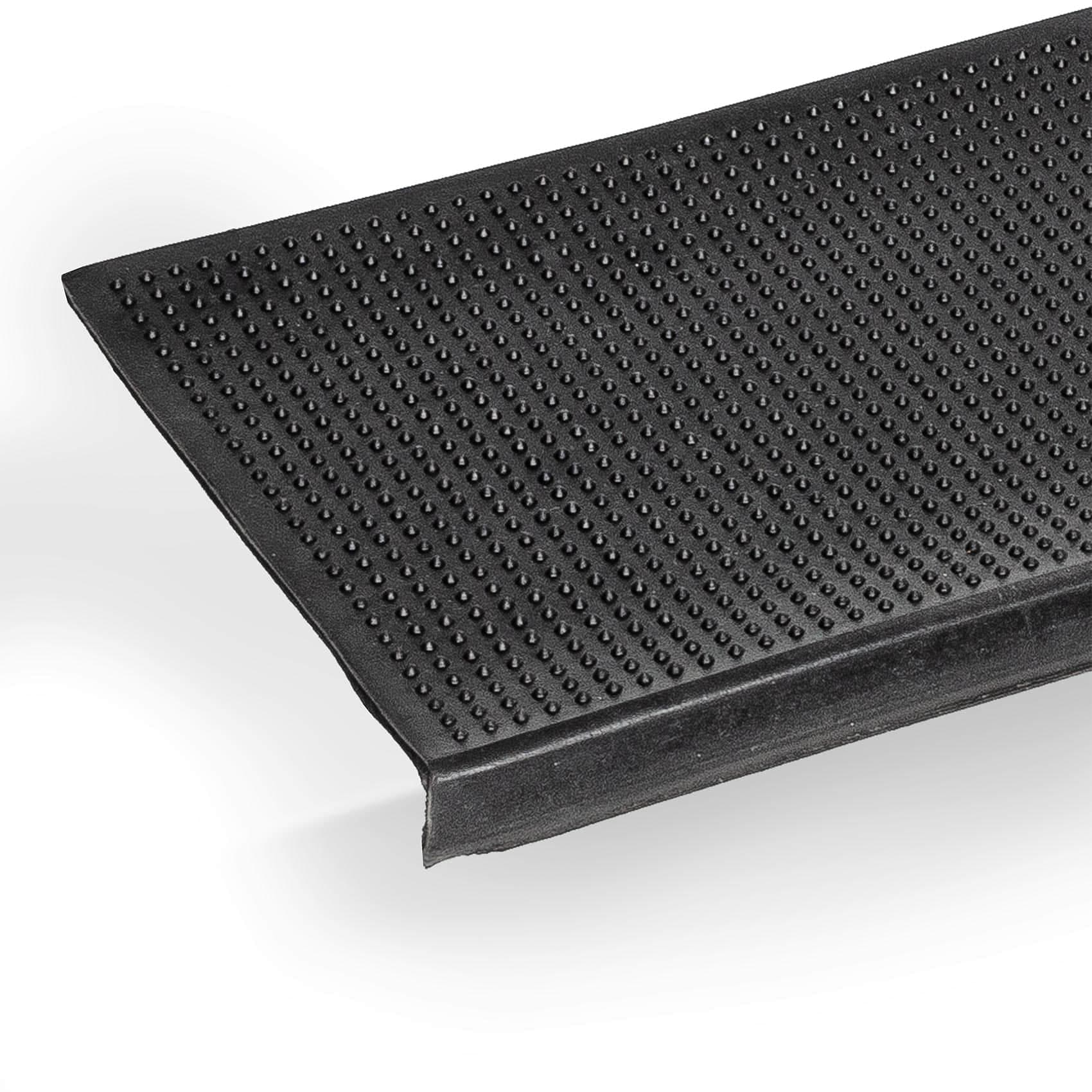Stufenmatte Gummi Treppenbelag gummiert Breite 60-150cm Punkte Schwarz 77x25x3cm