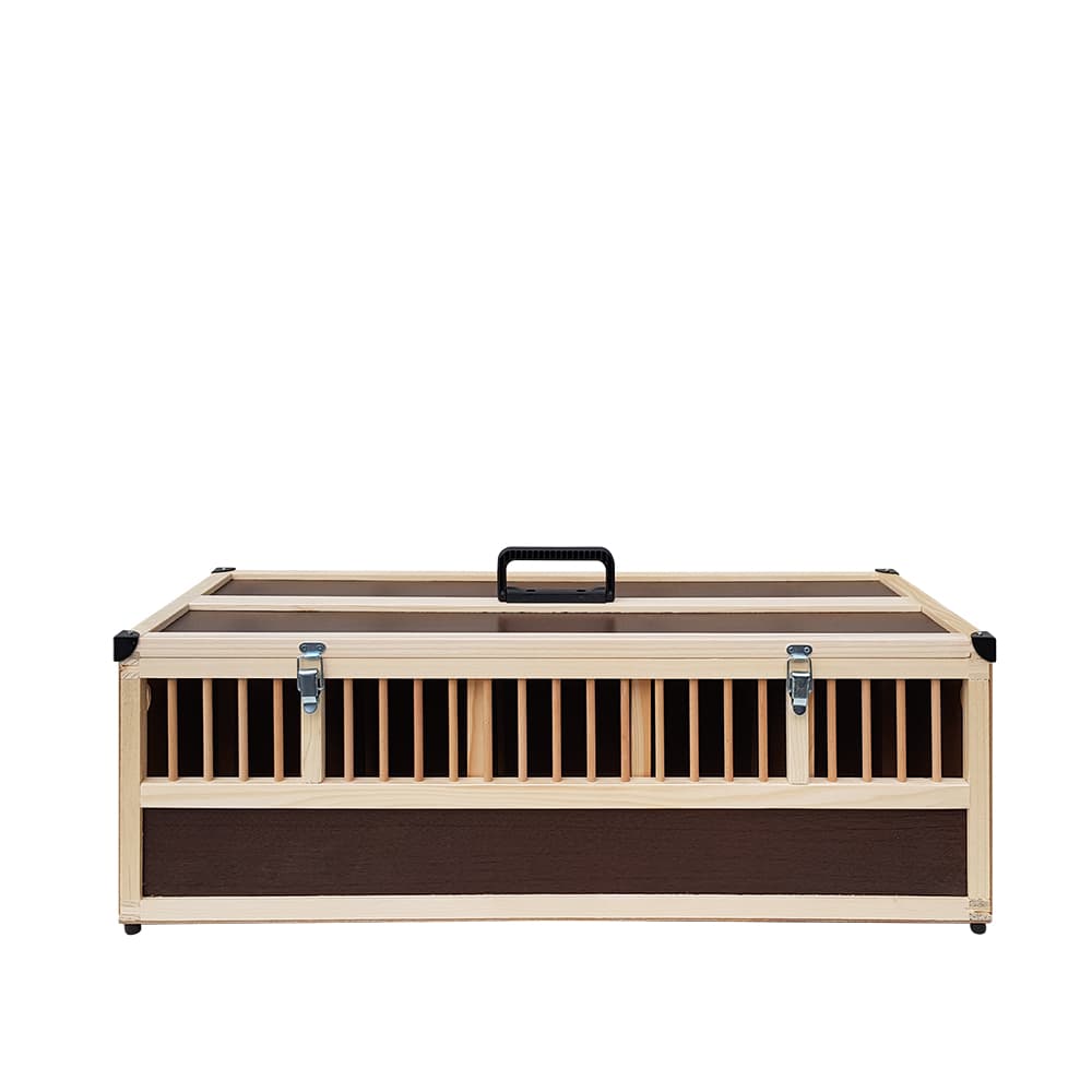 Kleintier-Transportbox aus Holz - 5 Abteilungen