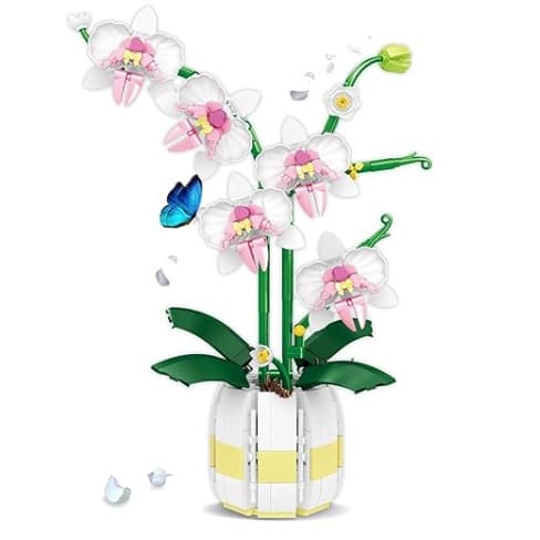 Bausteine ??Orchidee wei� - 616 Steine, Ministeine, Bauweise �hnlich wie Lego - 12138