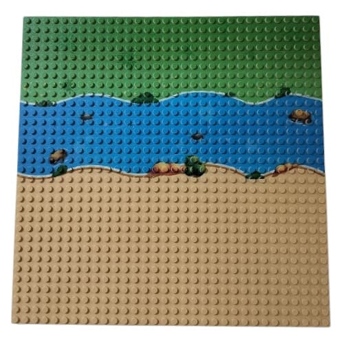 BricksNBlocks� Lego-kompatible Grundplatte, Fluss gerade 25,5x25,5cm (32x32 Noppen) - 20009