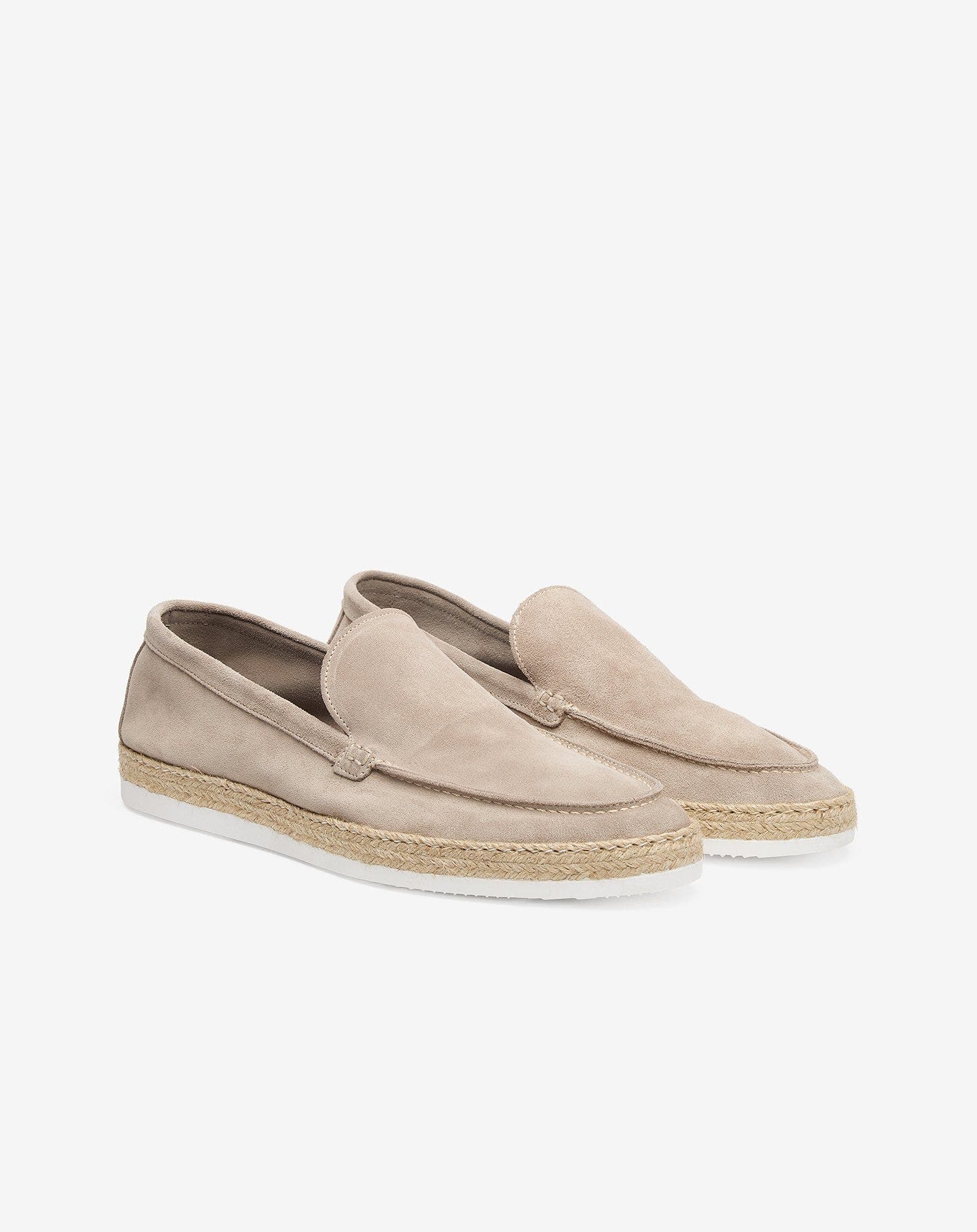 Beige suede loafers