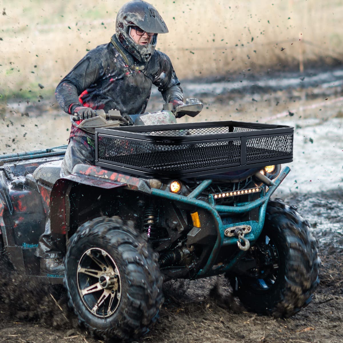 Costway ATV-Frontladekorb Frontgepäckkorb Gepäckträgerkorb Aufbewahrungskorb 92 x 44 x 16,5 cm