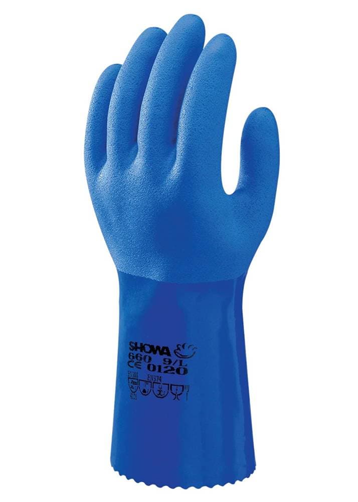 Showa 660 PVC-Chemikalien-Pflanzenschutz-Schutzhandschuh (Größe: M)