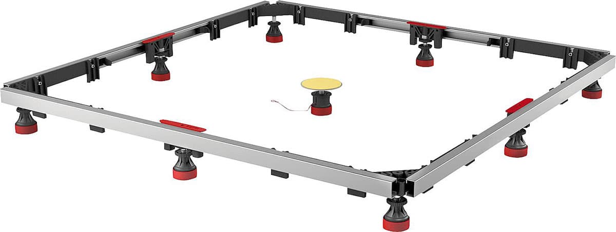 MEPA Montagerahmen SF Rechteck 120/120, Höhenverstellbar bis 190 mm - für Stahl, Acryl u. Mineralguss von 700 x 700 bis 1200 x 1200 mm - 150 182