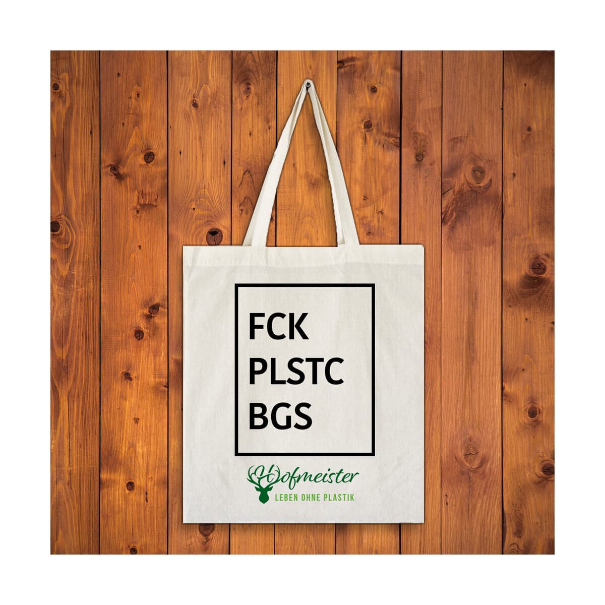 Baumwollbeutel "FCK PLSTC BGS" 42 cm