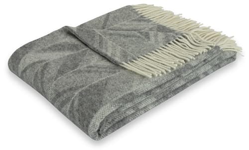 Wool throw - 100% New Zealand lamb's wool - Herringbone grey - 130x200 cm - By Borg