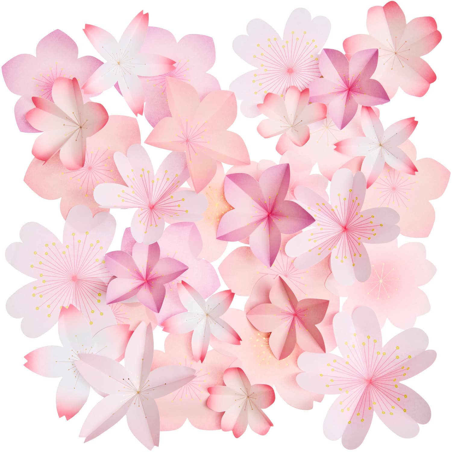 Rico Design Paper Poetry Papierblüten Luxury Sakura 10-15cm 60 Stück