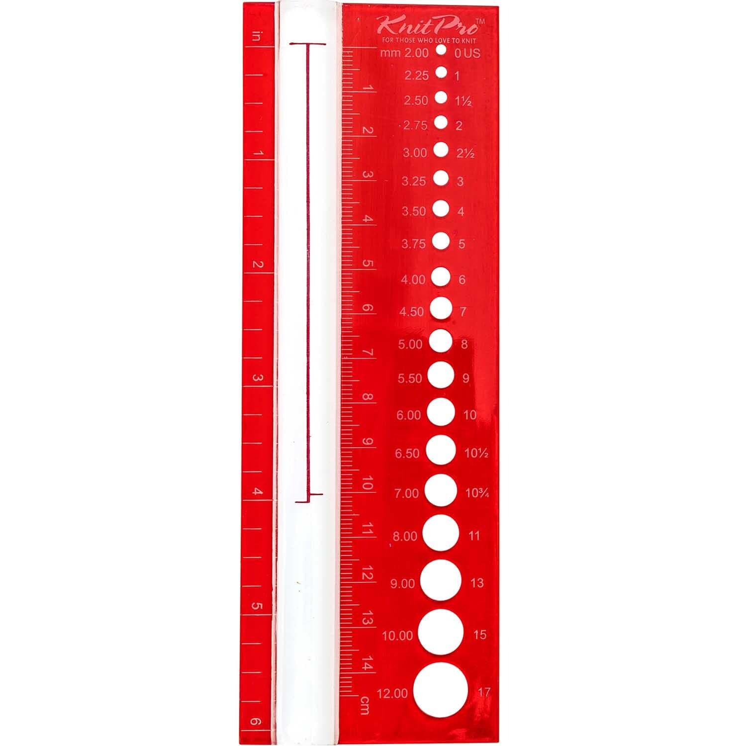 Wolle Rödel KnitPro Größenmaß mit Lupe bis 15cm