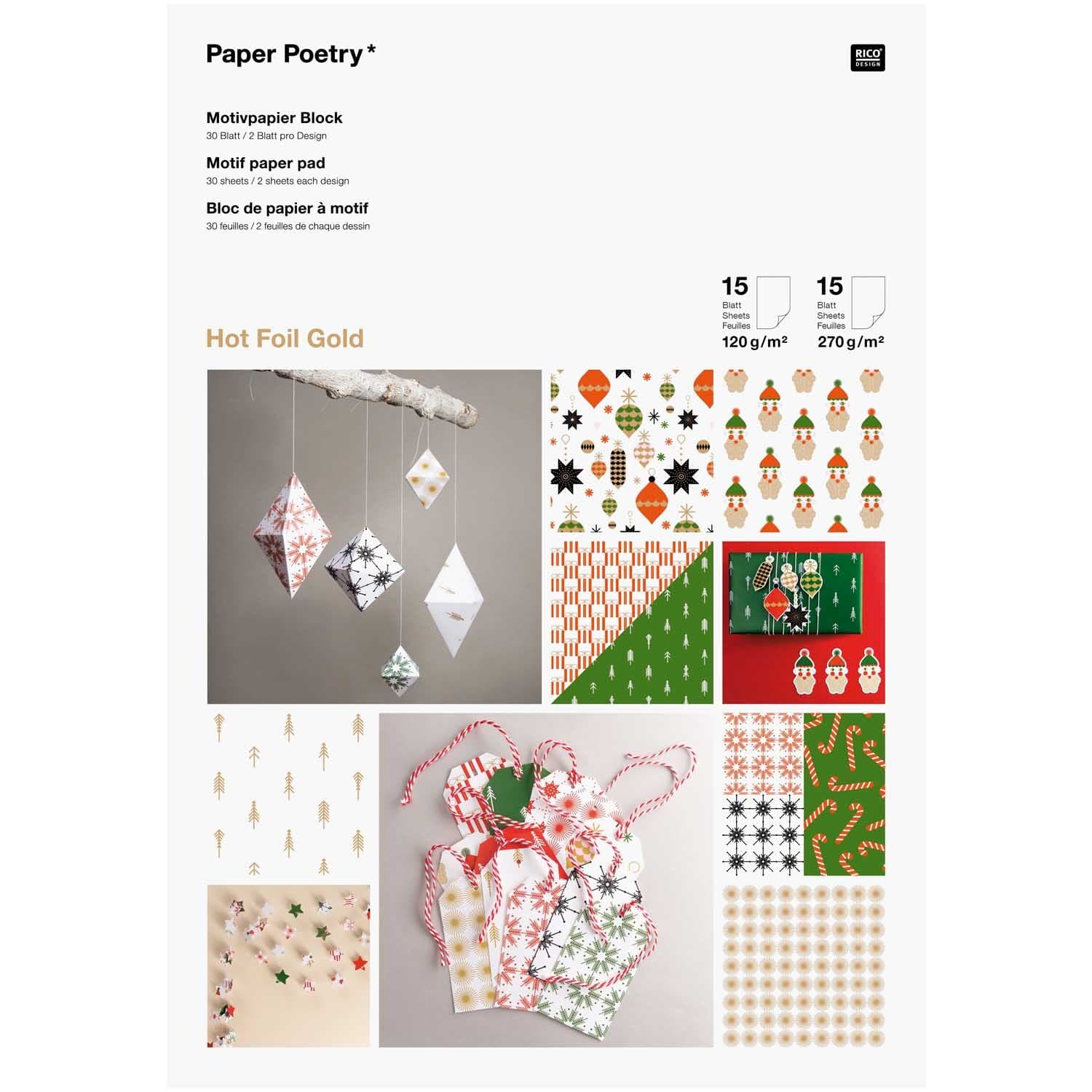 Rico Design Paper Poetry Motivpapier Block 21x30cm 30 Blatt