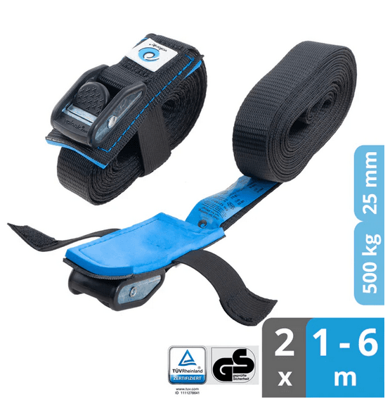 2x Spanngurte mit Klemmschloss - 25mm - valonic DOLPHIN