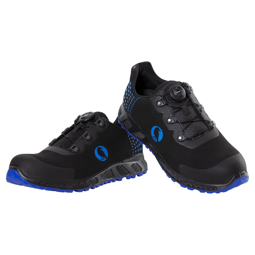KRÄHE black crow S3 ESD SRC lacing system Sicherheitshalbschuh, schwarz blau, 47