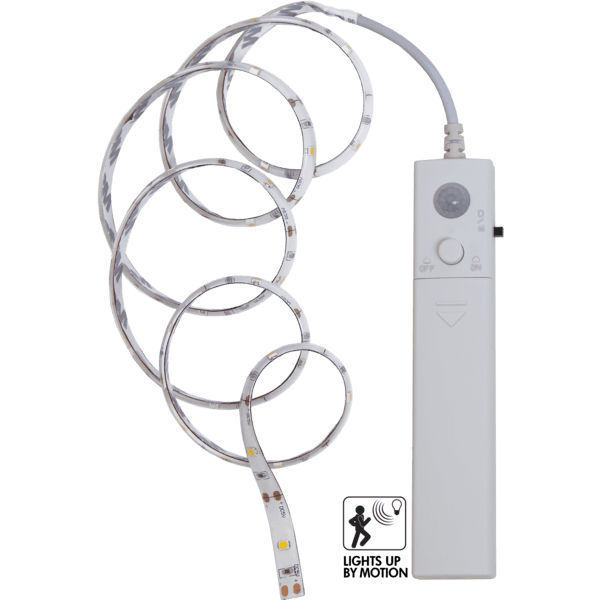 Batterie LED Streifen mit Bewegungsmelder 100cm 2W = 110 Lumen warmweiß 3000k