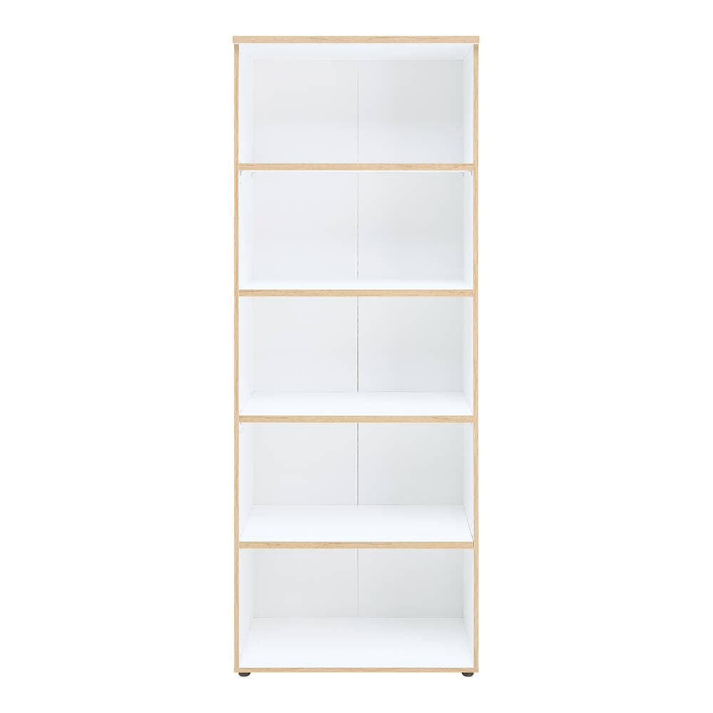 Aktenregal, 75cm breit, weiß mit Eiche, MANRESA-36