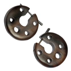 Runde Holzohrstecker Ohrringe gelocht