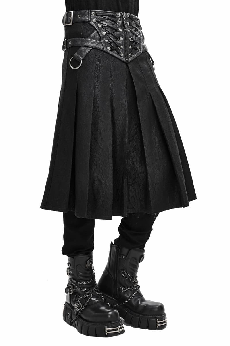 DEVIL FASHION - Herren Kilt - Beowulf' Punk Leather 3XL