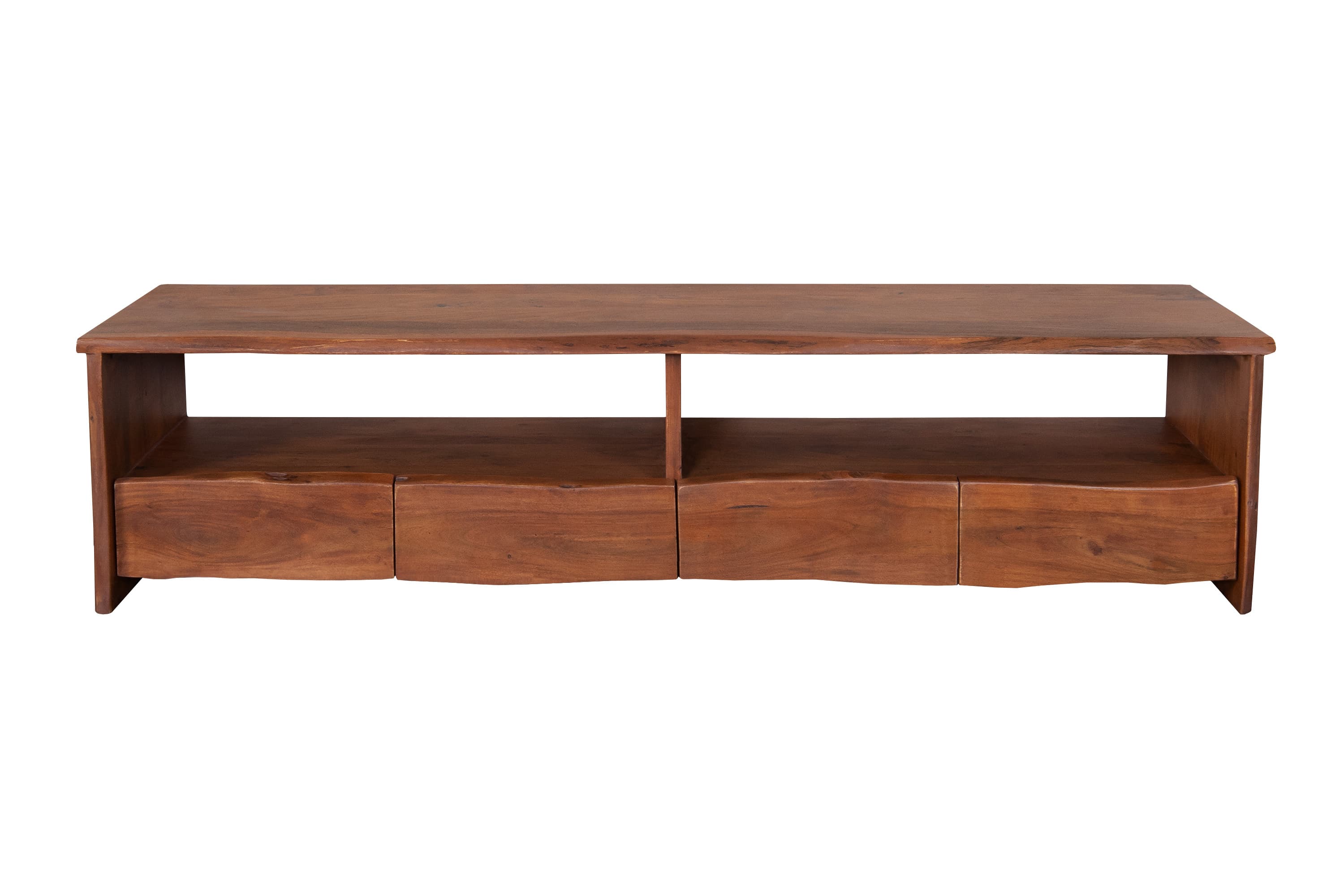 Lowboard TV-Board 190 x 45 x 50 cm Akazienholz massiv nussbaumfarben DAHLIA