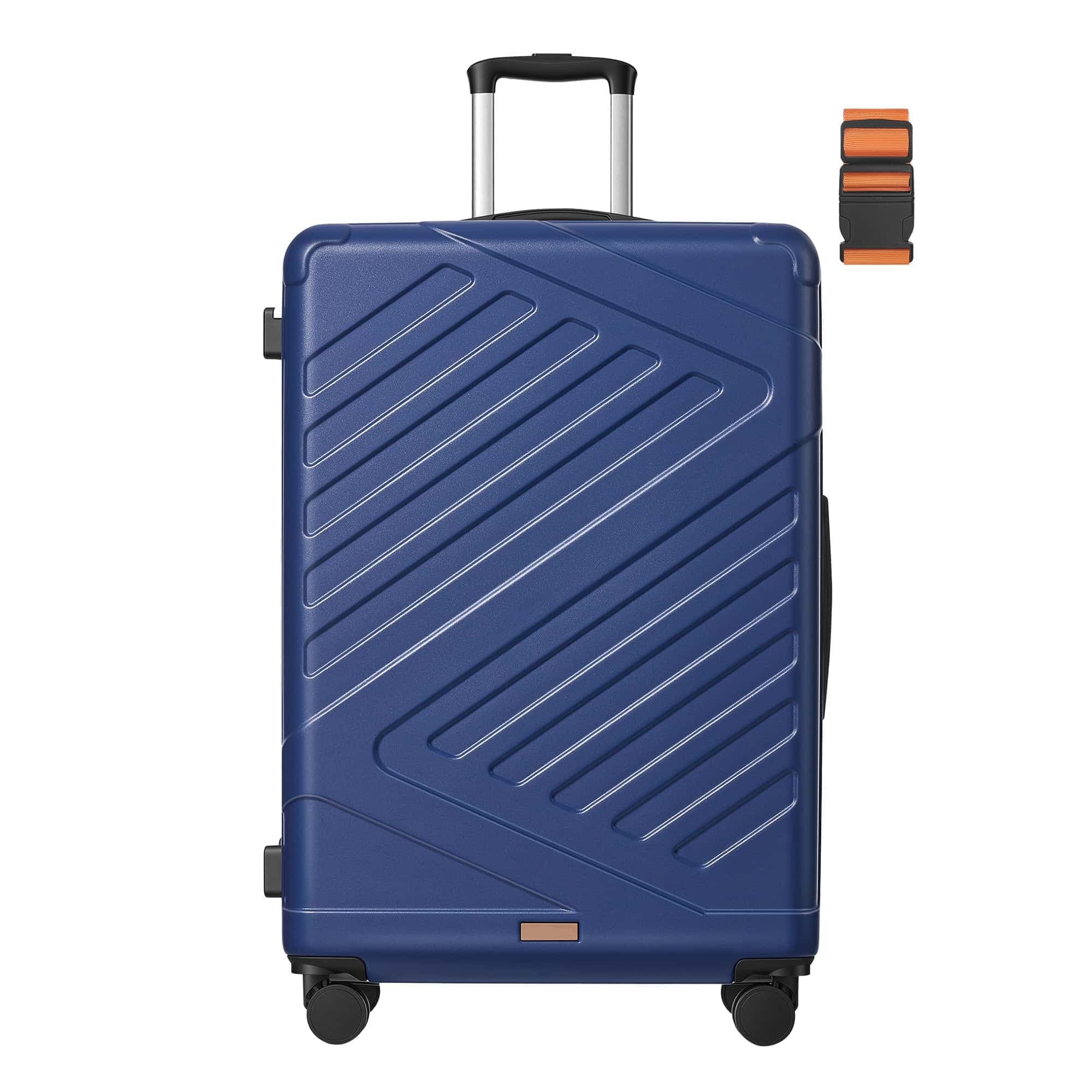 SONGMICS Hartschalen-Koffer Trolley Rollkoffer Reisekoffer Handgepäck 4 Rollen (M-L-XL-Set) (Blau, XL)