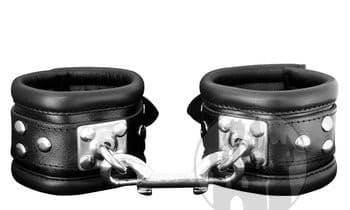 Handcuff black with stainless steel ring