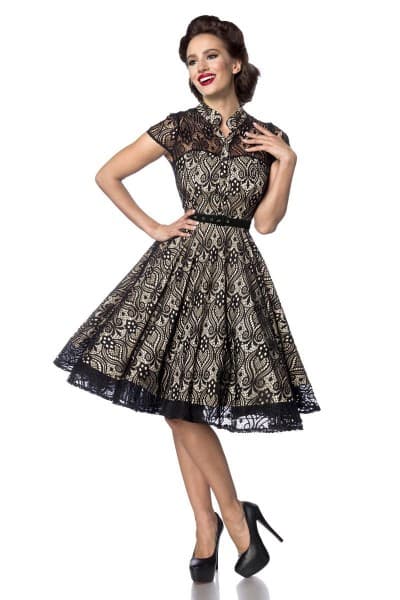 Spitzenkleid mit ausgestelltem Rock