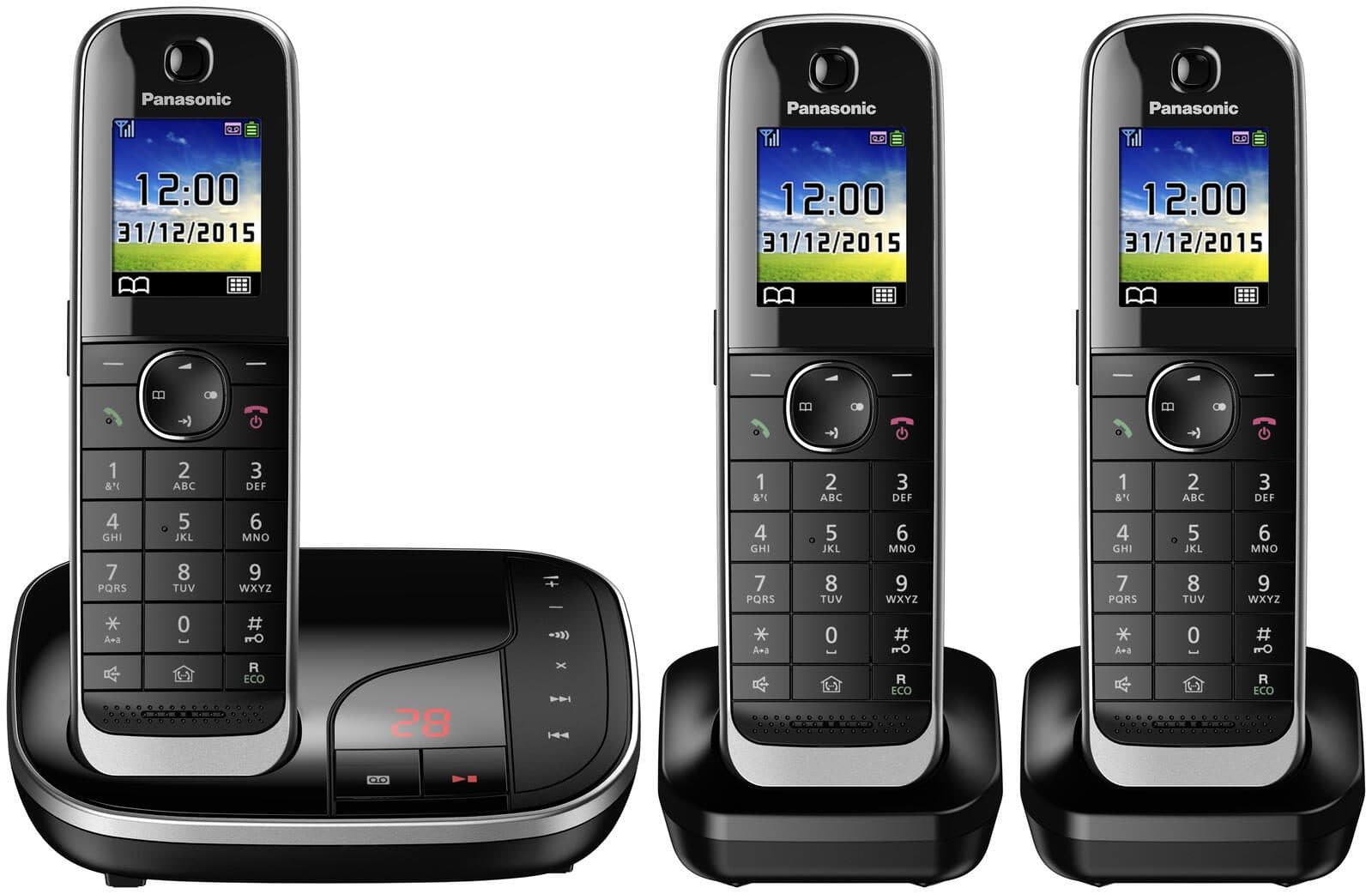 Panasonic Schnurloses Telefon-Set mit Anrufbeantworter KX-TGJ323GB schwarz