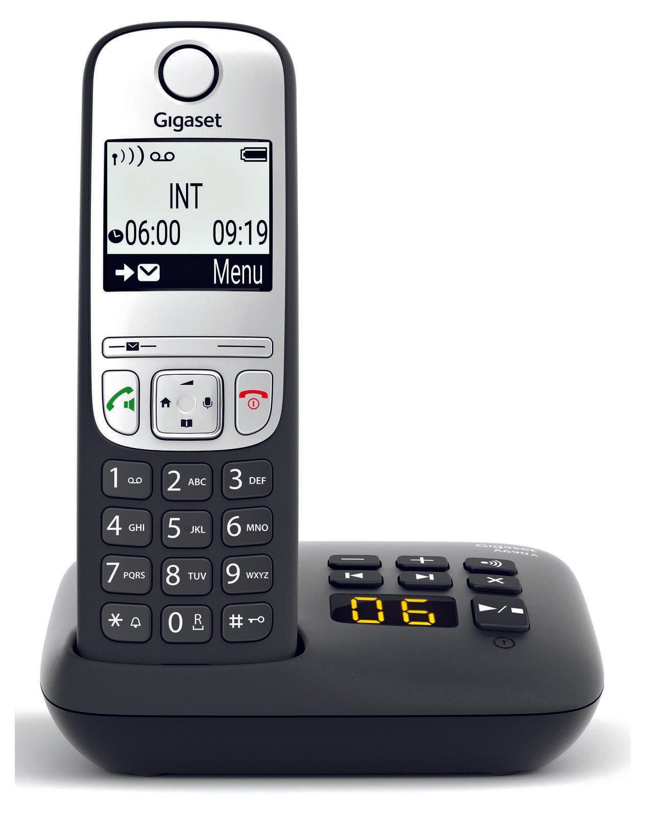 Gigaset A690A Schnurloses Telefon mit Anrufbeantworter schwarz