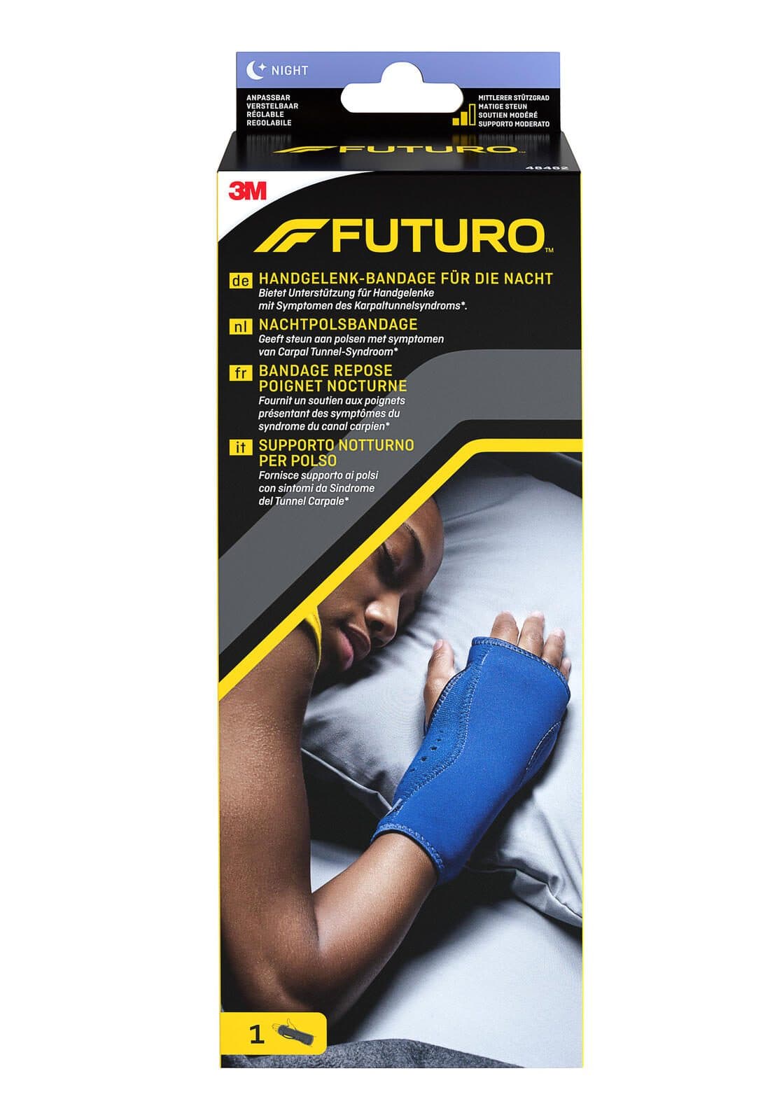 FUTURO® Handgelenkbandage für die Nacht Größe:  Länge: 13,3-22,9 cm blau