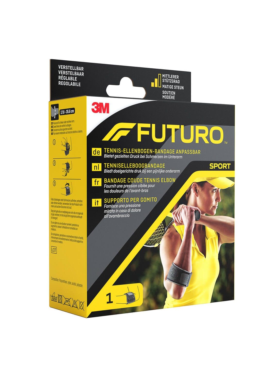 FUTURO® Ellenbogenbandage Tennis, Sport Größe:  Länge: 17,8-35,6 cm schwarz