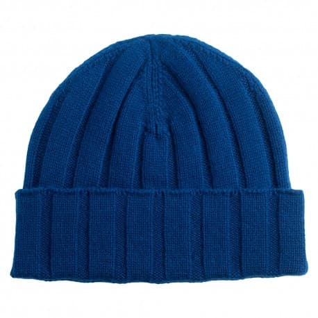 Mütze Damen aus Kaschmir – dunkelblau, gestrickt