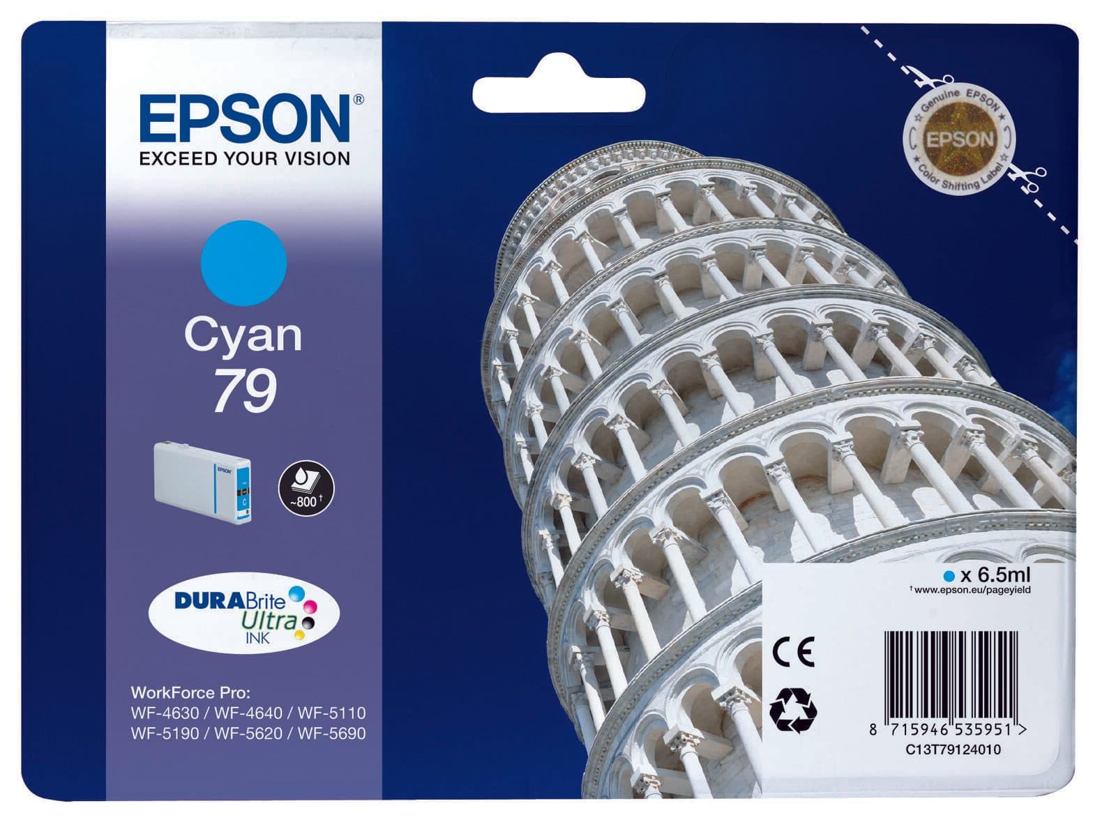 Epson Original 79 Druckerpatrone cyan 800 Seiten 6,5ml (C13T79124010)