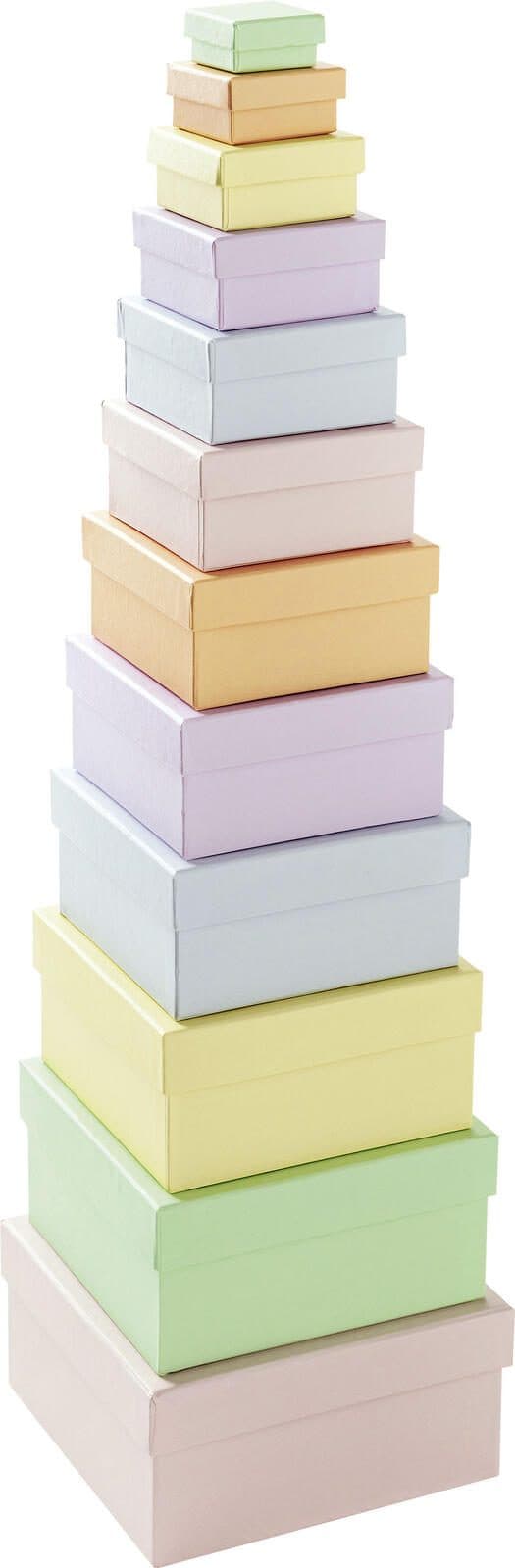 folia Geschenkboxen-Set 14,5 x 14,0 x 7,4 cm bunt