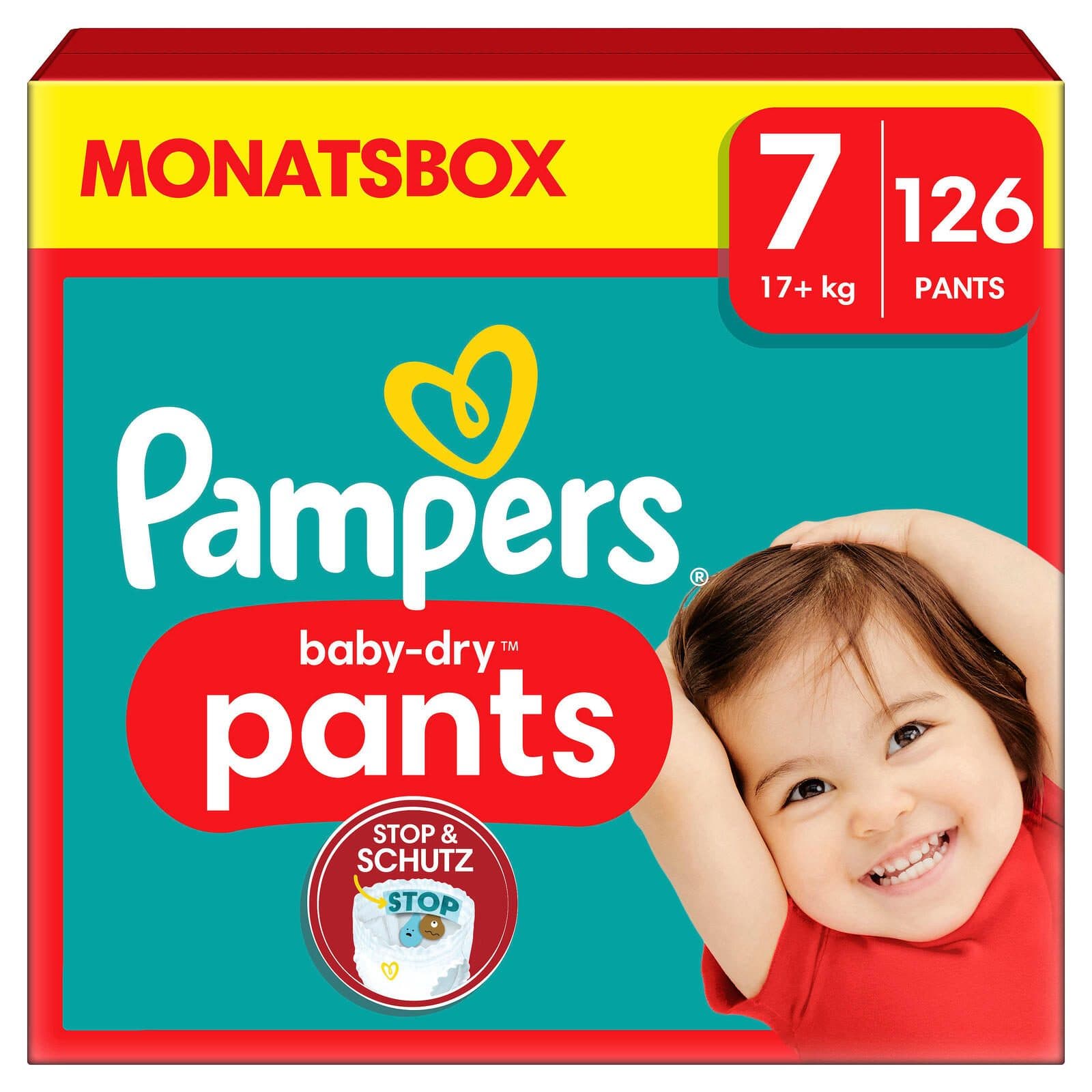 Pampers® Windeln Baby Dry Größe 7 (17+kg) für Kids und Teens (4-12 Jahre)